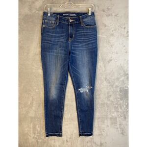 Old Navy Jeans Womens 4 Rockstar Blue High Rise Distressed EUC